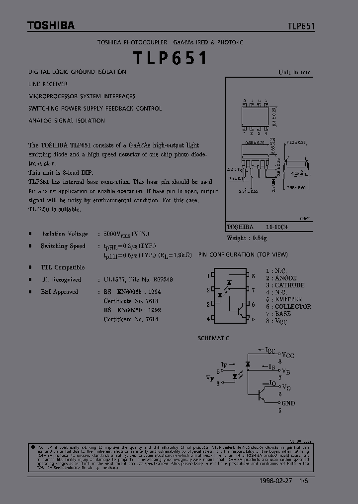 TLP651_341903.PDF Datasheet