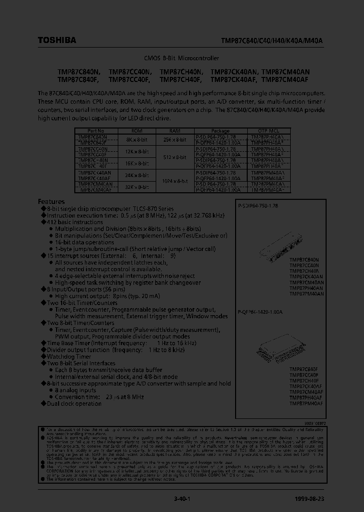 TMP87CC40N_329408.PDF Datasheet