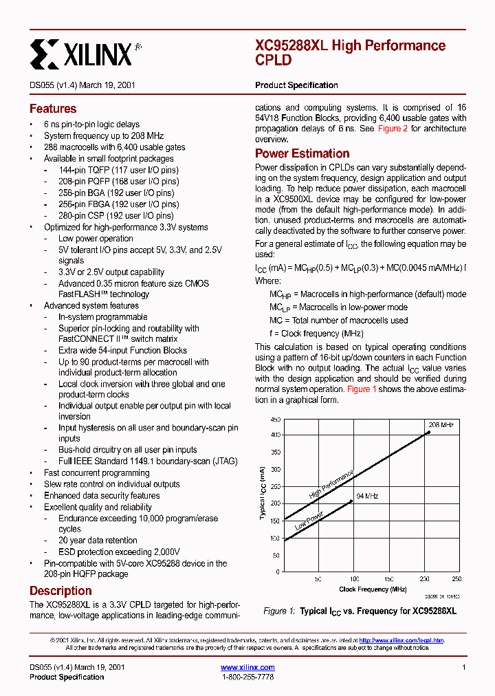 XC95288XL_191321.PDF Datasheet