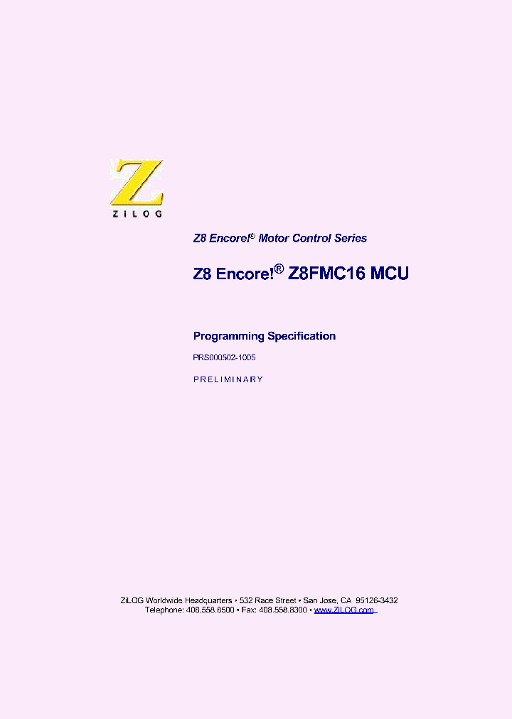 Z8FMC16MCU_358597.PDF Datasheet