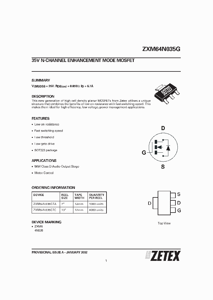 ZXM64N035G_22306.PDF Datasheet