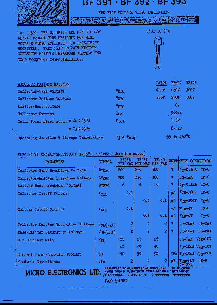 BF391_399765.PDF Datasheet