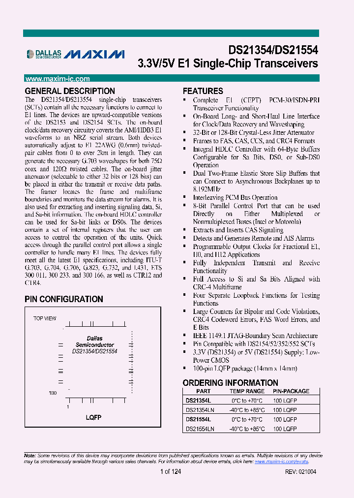 DS21554LN_395768.PDF Datasheet