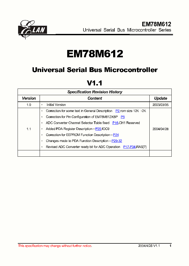 EM78M612_415714.PDF Datasheet