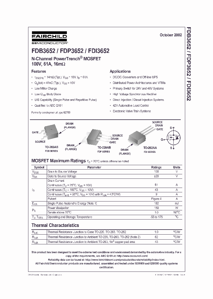 FDP3652_419862.PDF Datasheet