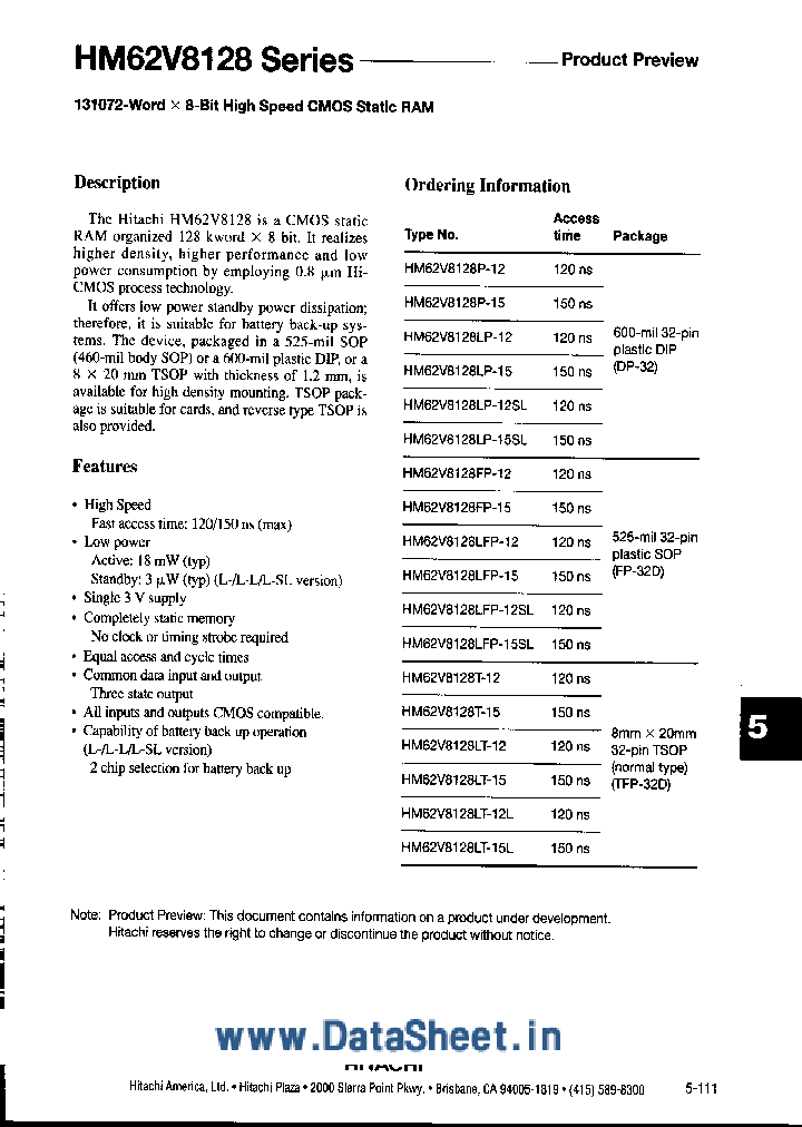 HM62V8128_406711.PDF Datasheet