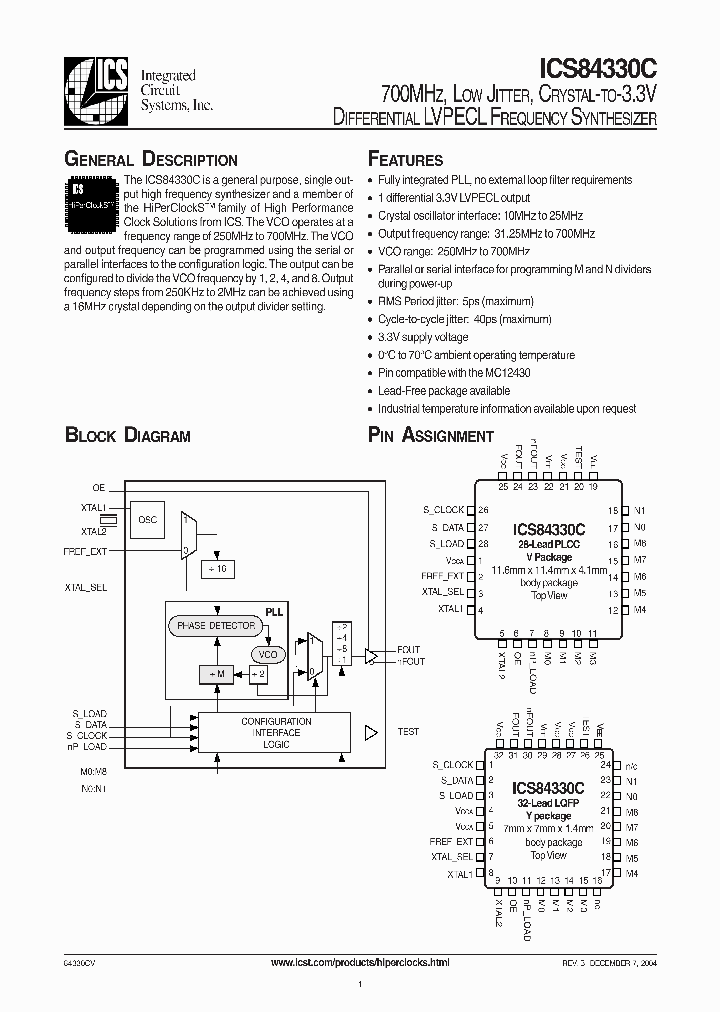ICS84330CVLN_431287.PDF Datasheet