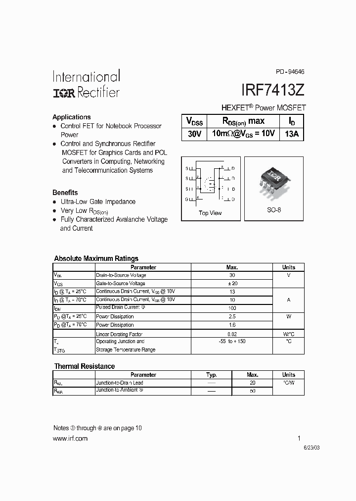 IRF7413Z_411973.PDF Datasheet