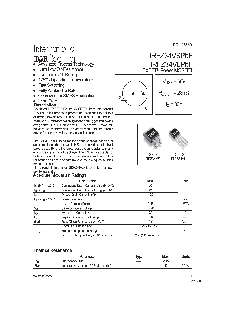 IRFZ34VLPBF_423403.PDF Datasheet