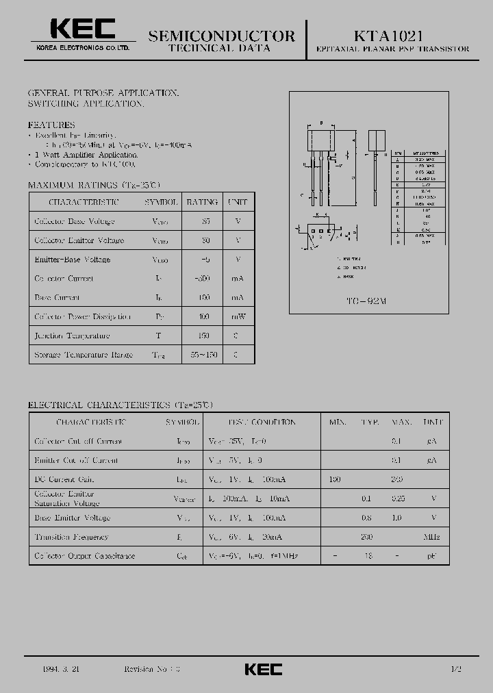 KTA1021_411164.PDF Datasheet