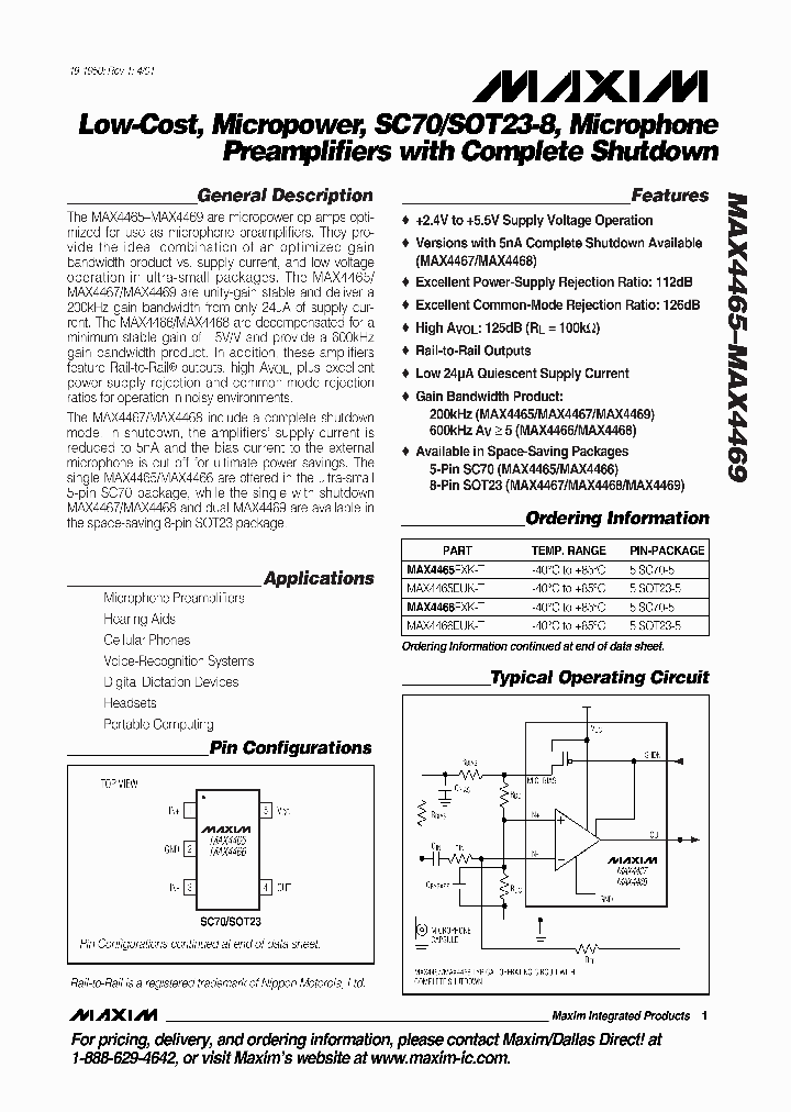 MAX4468ESA_6072.PDF Datasheet