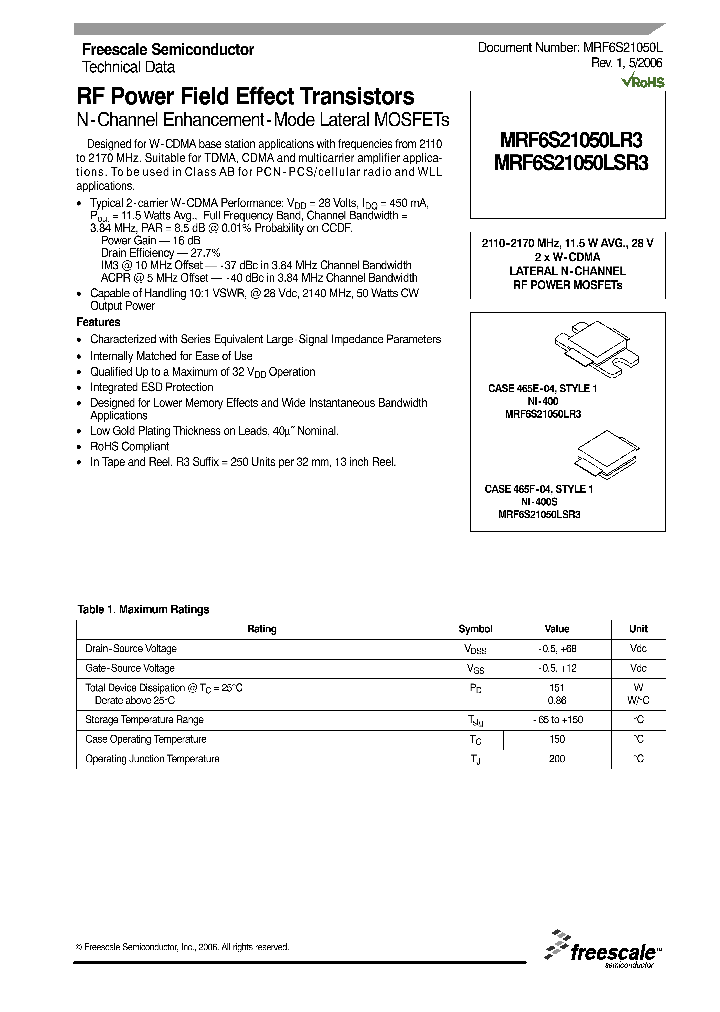 MRF6S21050L_422752.PDF Datasheet