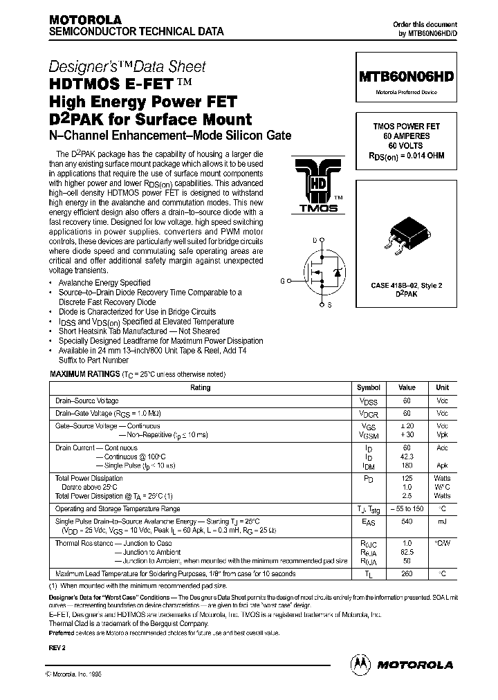 MTB60N06HDD_282333.PDF Datasheet