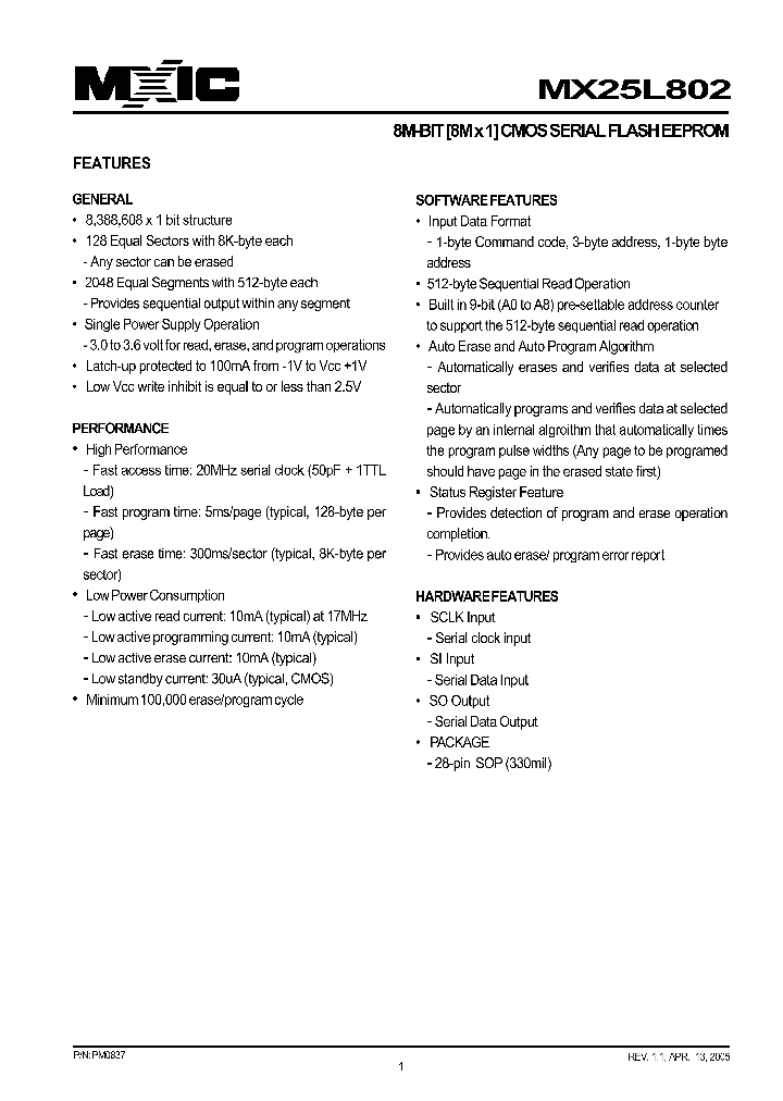 MX25L802_421643.PDF Datasheet