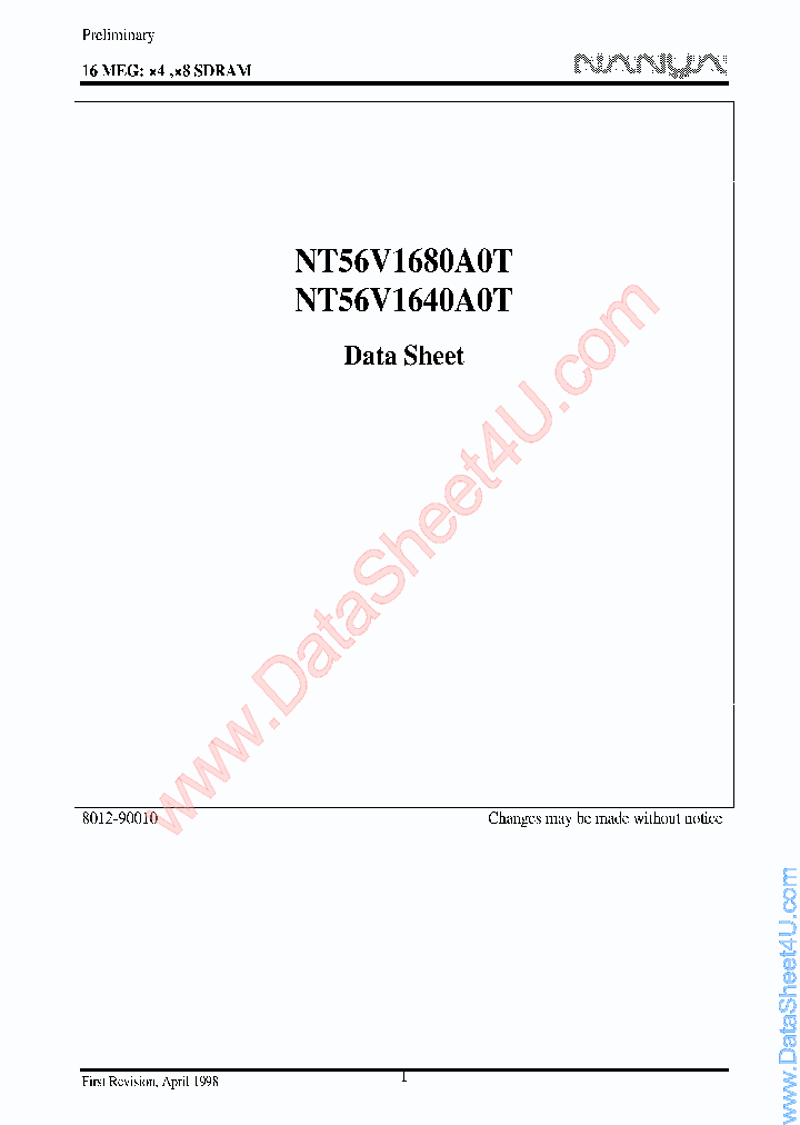 NT56V1640A0T_408339.PDF Datasheet