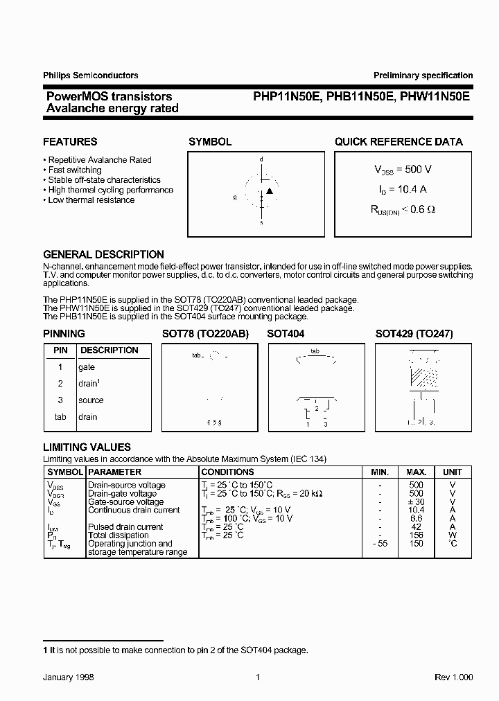 PHP11N50E_409171.PDF Datasheet