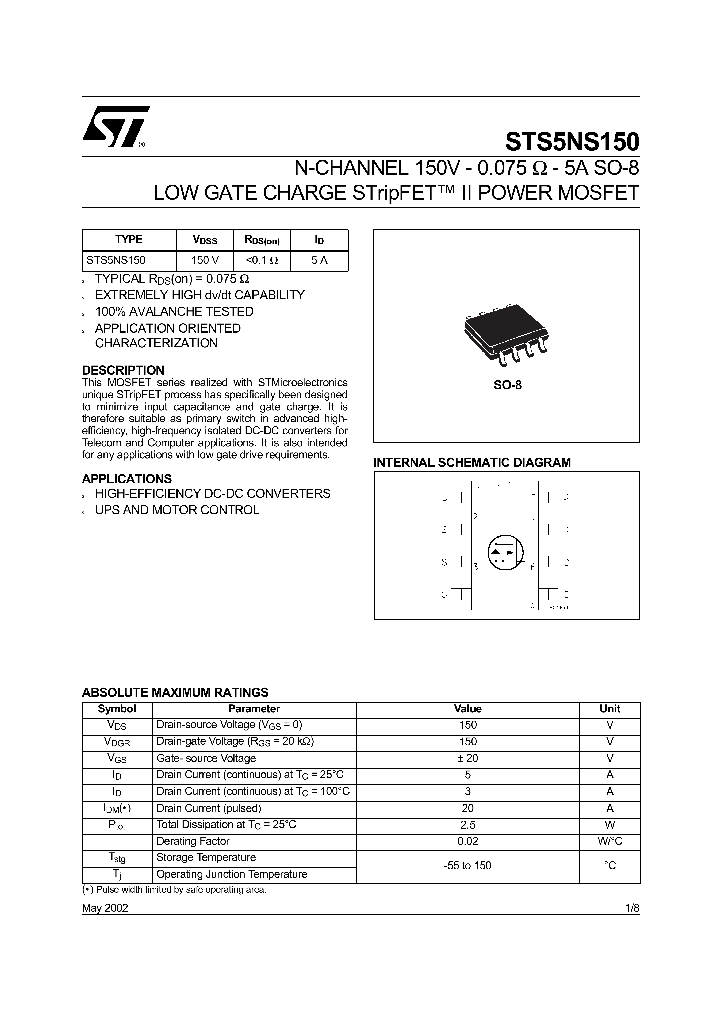 STS5NS150_413670.PDF Datasheet