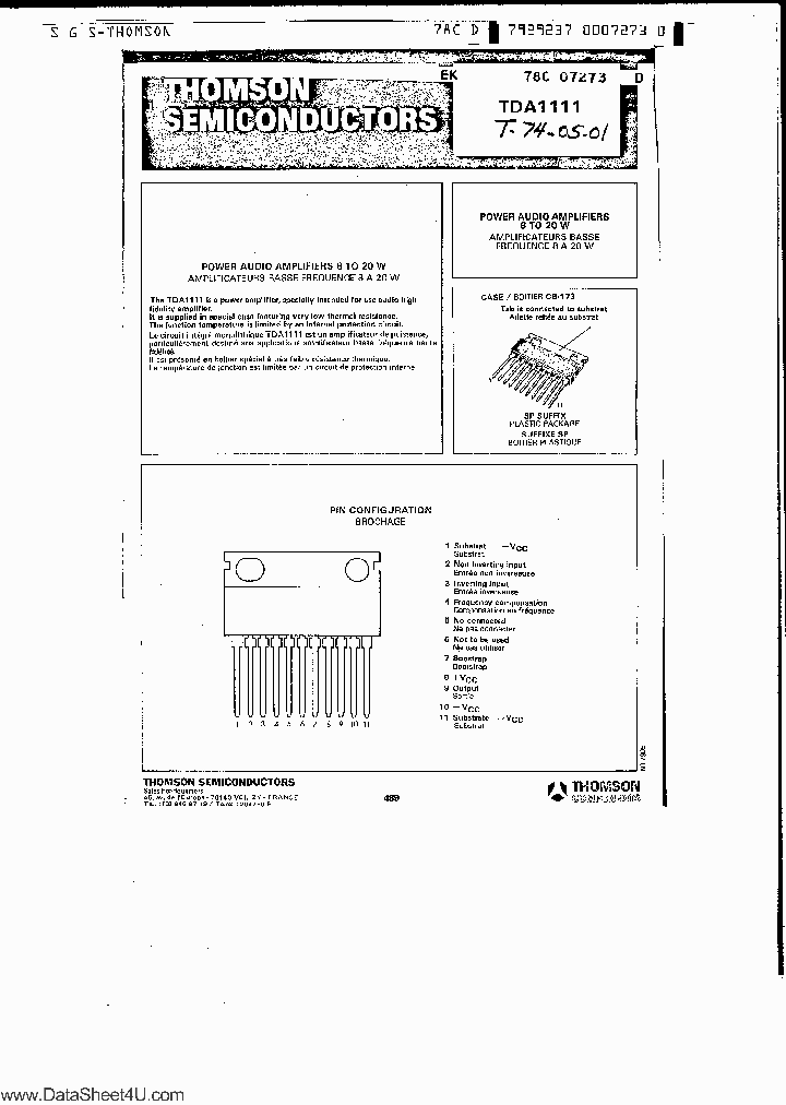 TDA1111_416575.PDF Datasheet