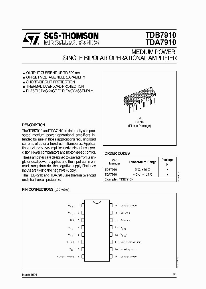 TDA7910_403263.PDF Datasheet