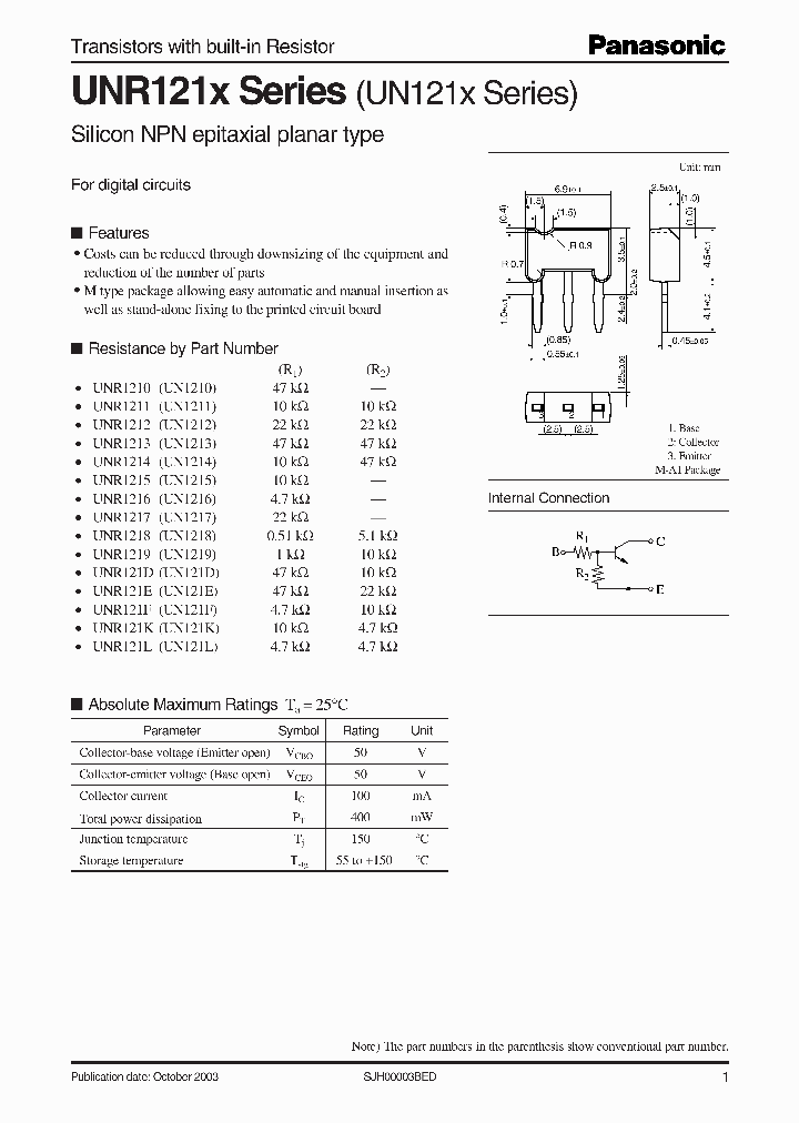 UNR121E_397988.PDF Datasheet