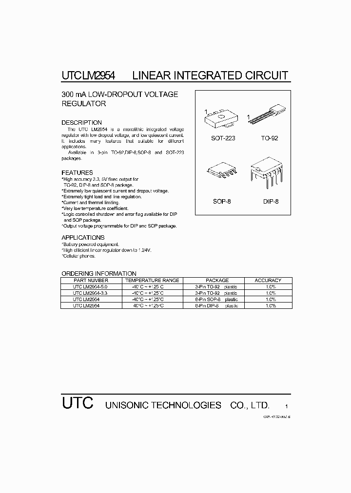 UTCLM2954_393169.PDF Datasheet