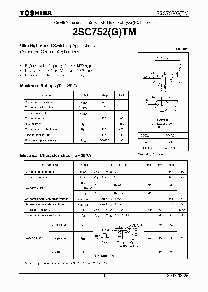 2SC752GTM_464997.PDF Datasheet