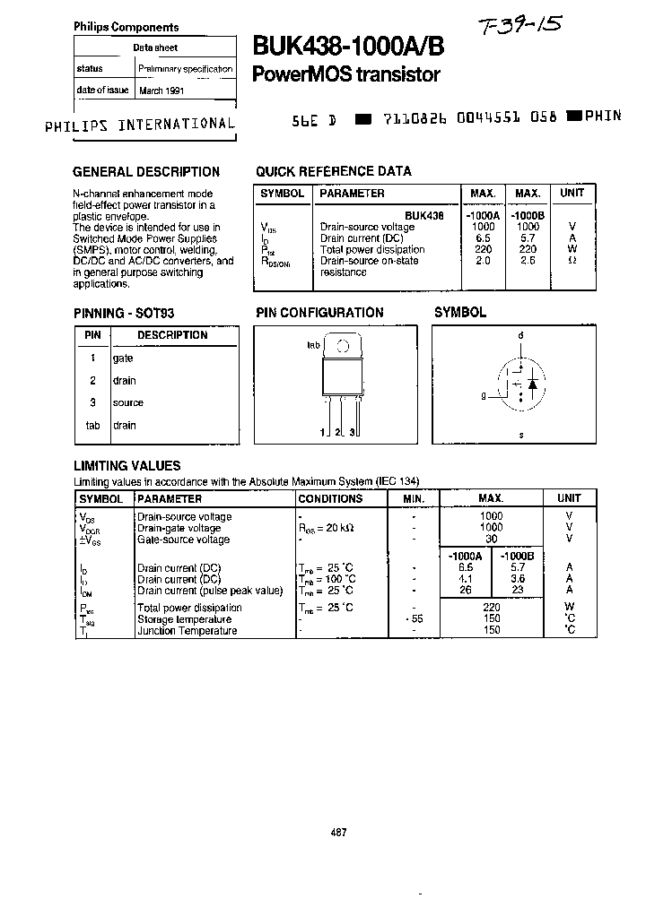 BUK438-1000A_474109.PDF Datasheet