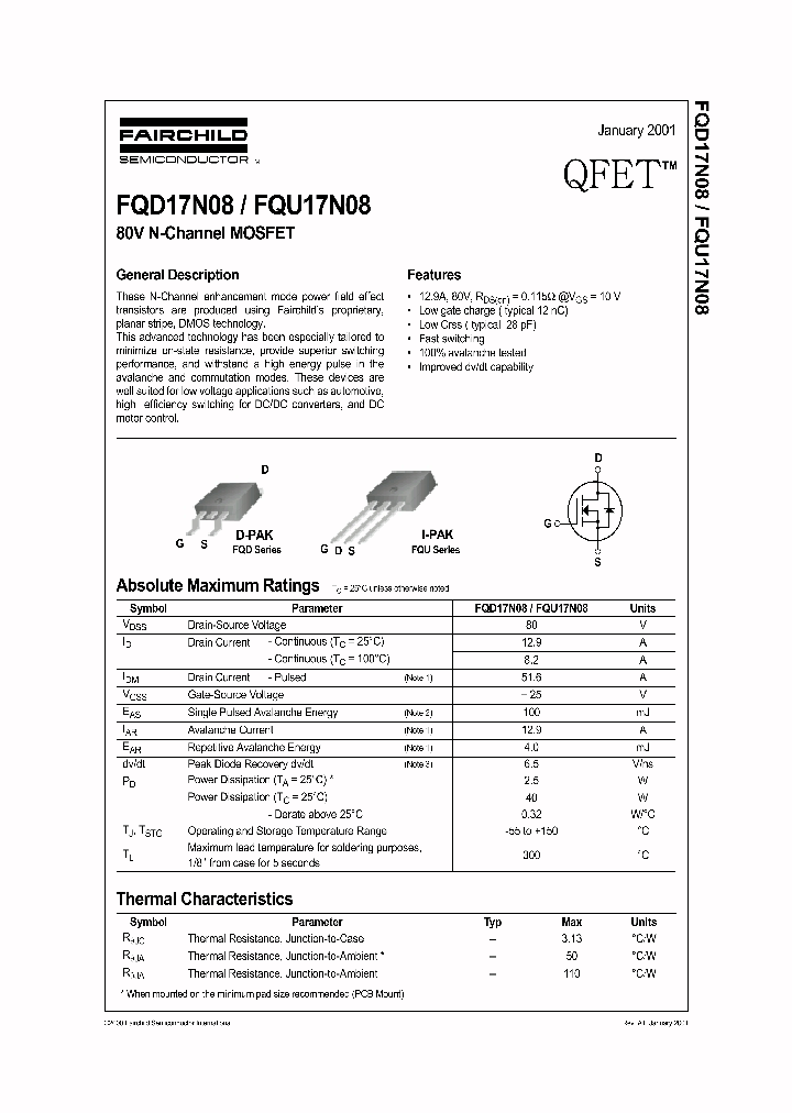 FQD17N08_469912.PDF Datasheet