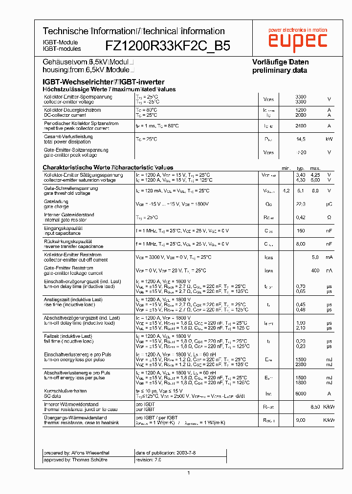 FZ1200R33KF2C-B5_453487.PDF Datasheet