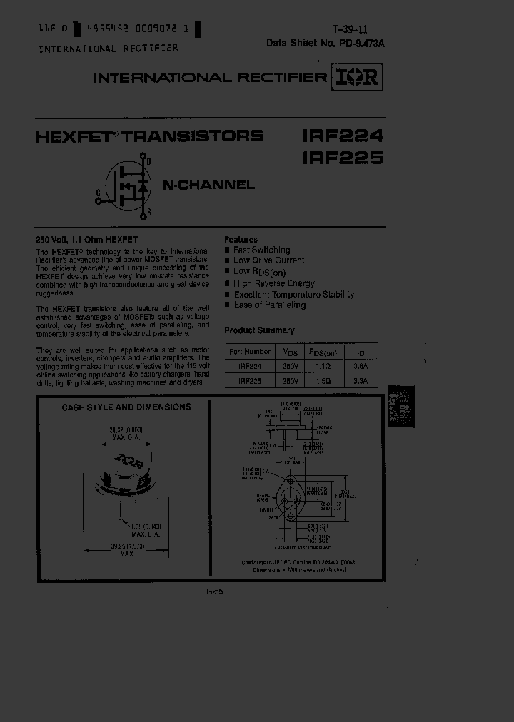 IRF224_450516.PDF Datasheet