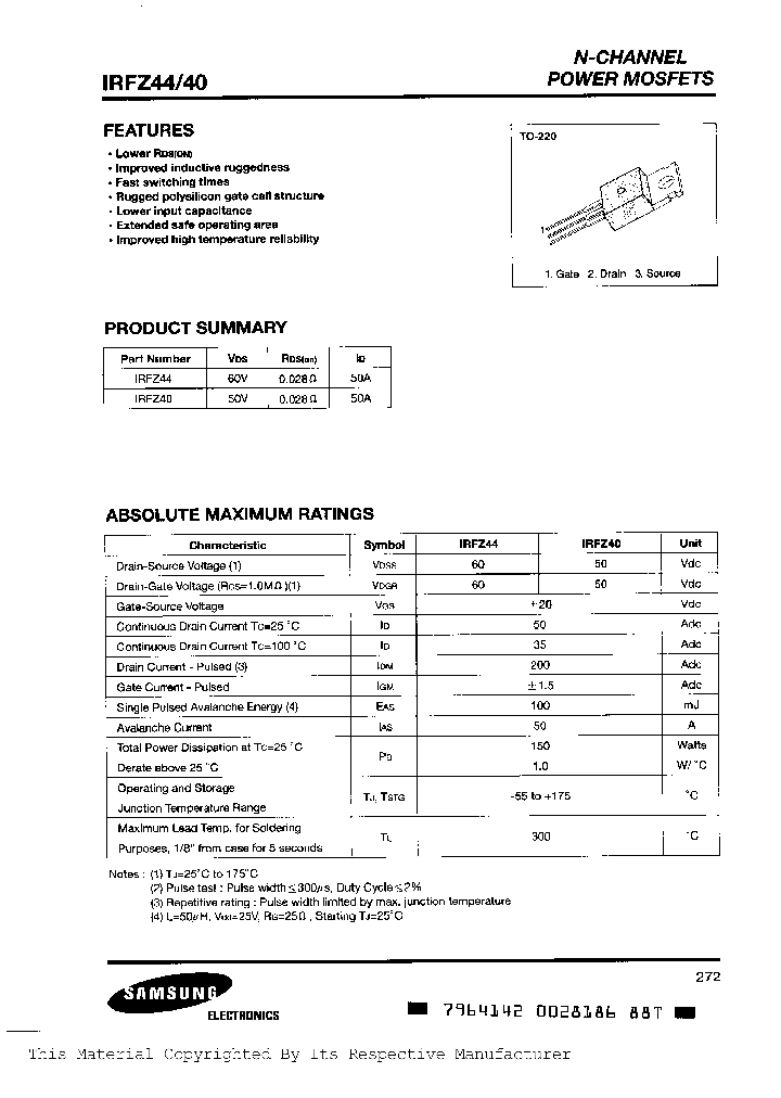 IRFZ44_481400.PDF Datasheet