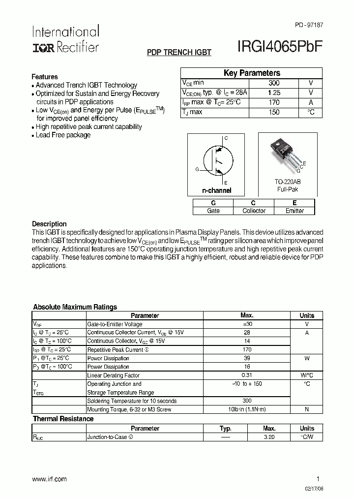 IRGI4065PBF_456290.PDF Datasheet