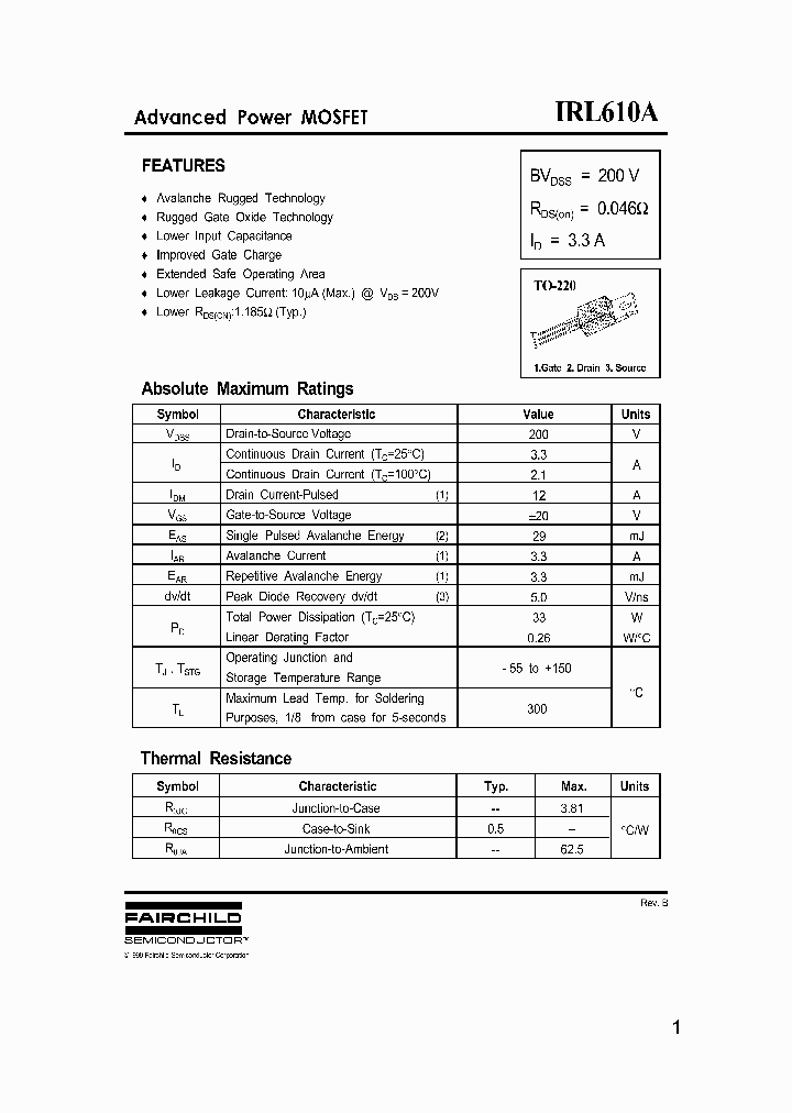 IRL610_124796.PDF Datasheet