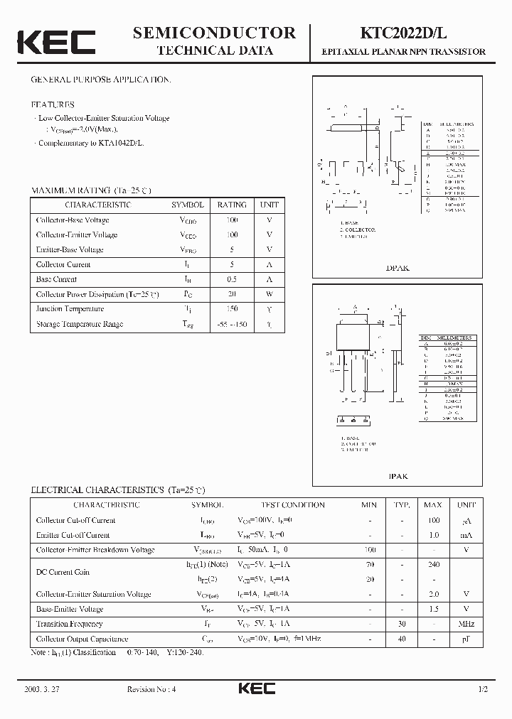 KTC2022D_479395.PDF Datasheet
