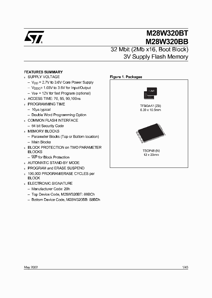 M28W320BB_454359.PDF Datasheet