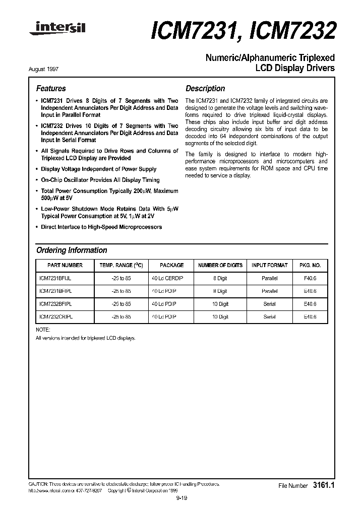 ICM7231_8891.PDF Datasheet