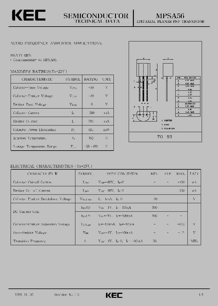 MPSA56_465200.PDF Datasheet