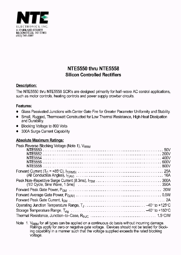 NTE5558_449907.PDF Datasheet