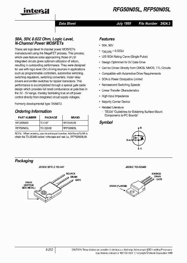 RFP50N05L_287107.PDF Datasheet