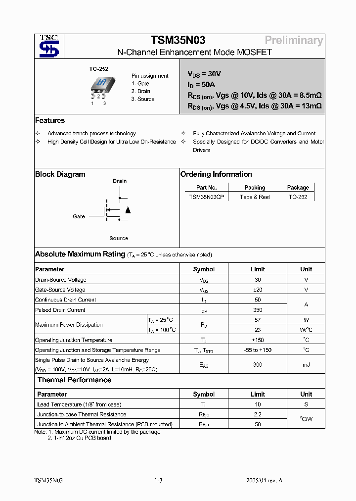 TSM35N03_485993.PDF Datasheet