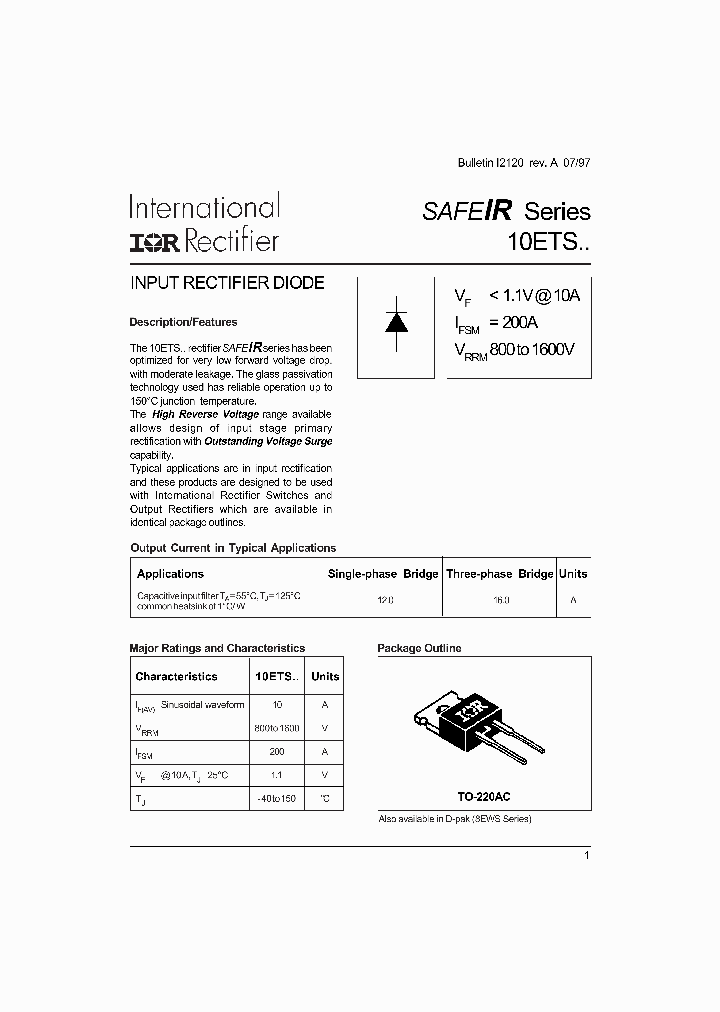 10ETS16_557935.PDF Datasheet