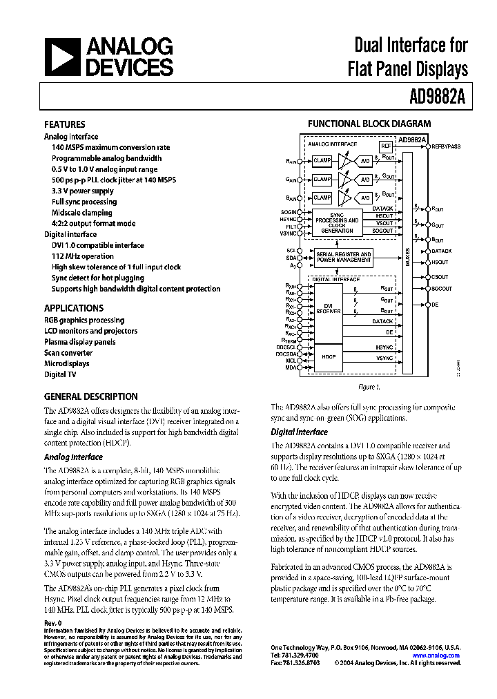 AD9882AKSTZ-140_520219.PDF Datasheet