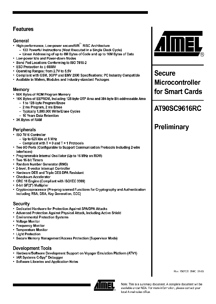 AT90SC9616RC_553825.PDF Datasheet