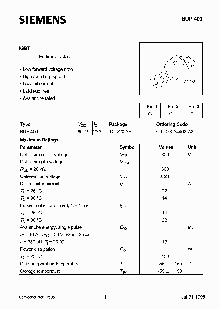 BUP400_498657.PDF Datasheet