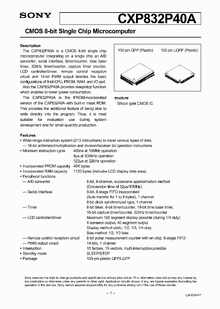 CXP832P40A_505363.PDF Datasheet