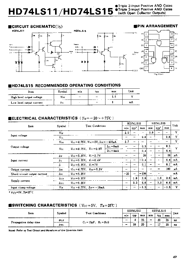 HD74LS11_522225.PDF Datasheet