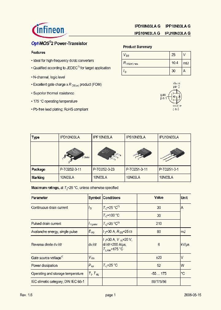 IPS10N03LAG_548953.PDF Datasheet