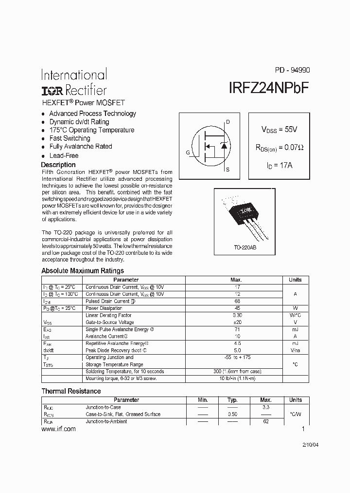 IRFZ24NPBF_498114.PDF Datasheet
