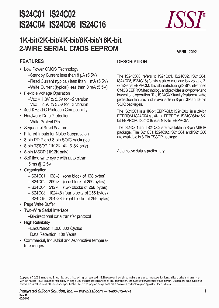 IS24C02_545597.PDF Datasheet