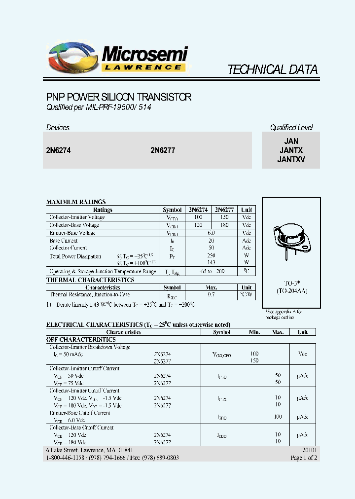 JANTX2N6274_486784.PDF Datasheet